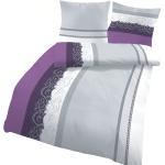 Violette Feinbiber Bettwäsche aus Baumwolle maschinenwaschbar 155x220 2-teilig 