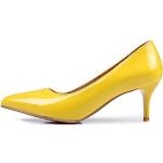 Reduzierte Gelbe Spitze High Heels & Stiletto-Pumps aus Leder für Damen Größe 37 