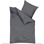 Silberne Unifarbene KAEPPEL Feinbiber Bettwäsche mit Reißverschluss aus Baumwolle maschinenwaschbar 135x200 