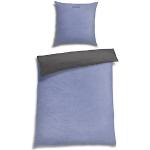 Reduzierte Hellblaue Schiesser Feinbiber Bettwäsche aus Baumwolle maschinenwaschbar 135x200 