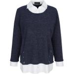 Reduzierte Marineblaue Langärmelige M Collection 2 in 1 Shirts aus Kunstfaser für Damen Größe M 