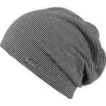 FEINZWIRN leichte Mütze dezent gestreift und hohem Baumwollanteil und Elasthan (schwarz-grau)