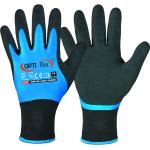 Dunkelblaue Strick-Handschuhe aus Latex für den für den Winter 