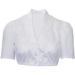 Reduzierte Weiße Stehkragen Festliche Blusen mit Knopf aus Baumwolle für Damen Größe XS 