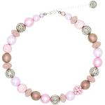Rosa Statement-Ketten mit Echte Perle handgemacht für Damen 