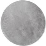 Silberne Unifarbene Runde Fellteppiche 160 cm aus Fell 