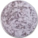 Silberne Melierte Runde Fellteppiche 80 cm aus Textil 