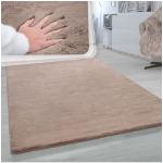 Reduzierte Beige Moderne Paco Home Shaggy Teppiche aus Kunstfell 200x200 