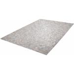 Reduzierte Silberne Kayoom Rechteckige Kuhfellteppiche aus Leder Höhe 0-50cm 