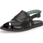 Schwarze Elegante Felmini Sandalen mit Schnalle aus Leder Größe 40 für den für den Sommer 