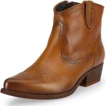 Braune Felmini Cowboy-Boots & Cowboystiefeletten mit Reißverschluss in Breitweite aus Leder Größe 42 