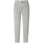 Hellgraue MAC Jeans Stoffhosen aus Baumwolle maschinenwaschbar für Damen Größe L 
