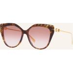 Braune Fendi Cateye Sonnenbrillen aus Kunststoff für Damen 
