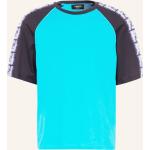 Reduzierte Neonblaue Fendi T-Shirts mit Galonstreifen aus Baumwolle für Herren Übergrößen 