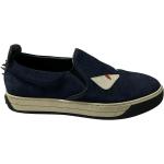 Reduzierte Marineblaue Vintage Fendi Slip-on Sneaker ohne Verschluss aus Veloursleder für Damen Größe 37 