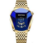 FENKOO Luxusmarke Sport Militäruhr Männer Gold Edelstahl Quarz wasserdichte Armbanduhren Uhr