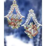 Bunte Plauener Spitze Fensterbilder Weihnachten 2-teilig 