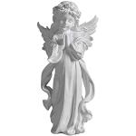 Weiße Barocke Engelfiguren mit Ornament-Motiv poliert aus Kunstharz 