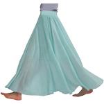 Hellgrüne Unifarbene Elegante Maxi Leinenröcke aus Baumwolle für Damen Größe M für den für den Sommer 