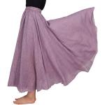 Lavendelfarbene Unifarbene Maxi Leinenröcke aus Baumwolle für Damen Größe M 
