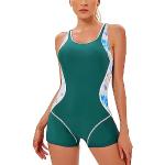 Grüne Elegante Damenschwimmanzüge & Damensportbadeanzüge mit Meer-Motiv Größe M 