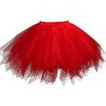 Rote Elegante Mini Damenpetticoats aus Tüll Einheitsgröße für Partys 