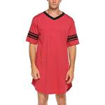 Rote Kurzärmelige Herrennachthemden Größe XXL für den für den Sommer 