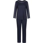 Dunkelblaue Féraud Paris Damenschlafanzüge & Damenpyjamas aus Baumwolle Größe M 