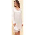 Offwhitefarbene Elegante Langärmelige Féraud Paris Nachhaltige Damennachthemden aus Seide Größe M 
