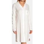 Weiße Unifarbene Langärmelige Féraud Paris Damennachthemden aus Lyocell 