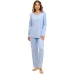 Blaue Féraud Paris Damenschlafanzüge & Damenpyjamas aus Baumwolle Größe M 