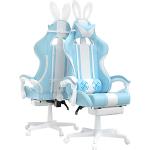 Reduzierte Hellblaue Bürostühle mit Kopfstütze aus Kunstleder mit Massagefunktion 1-teilig 