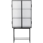 Reduzierte Schwarze Moderne Glasvitrinen Pulverbeschichtete aus Glas Breite 50-100cm, Höhe 150-200cm, Tiefe 0-50cm 