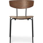 Reduzierte Schwarze Moderne Ferm Living Herman Nachhaltige Holzstühle pulverbeschichtet aus Nussbaum stapelbar Breite 0-50cm, Höhe 50-100cm, Tiefe 0-50cm 