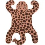 Rosa Animal-Print Skandinavische Ferm Living Nachhaltige Kinderteppiche mit Leopard-Motiv aus Wolle 