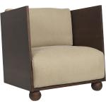 Hellbraune Moderne Ferm Living Nachhaltige Runde Lounge Sessel gebeizt aus Massivholz Outdoor Breite 50-100cm, Höhe 50-100cm, Tiefe 50-100cm 