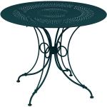Blaue Fermob 1900 Runde Runde Tische aus Metall Breite 100-150cm, Höhe 100-150cm, Tiefe 50-100cm 