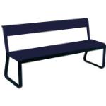 Blaue Fermob Bellevie Sitzbänke mit Lehne aus Metall UV-beständig Breite 150-200cm, Höhe 150-200cm, Tiefe 50-100cm 