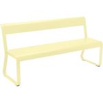 Gelbe Fermob Bellevie Sitzbänke mit Lehne aus Aluminium mit Rückenlehne Breite 150-200cm, Höhe 150-200cm, Tiefe 50-100cm 