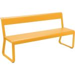 Gelbe Moderne Fermob Bellevie Sitzbänke mit Lehne aus Aluminium UV-beständig Breite 50-100cm, Höhe 50-100cm, Tiefe 150-200cm 3 Personen 