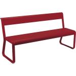 Rote Fermob Bellevie Sitzbänke mit Lehne matt aus Metall mit Rückenlehne Breite 150-200cm, Höhe 150-200cm, Tiefe 50-100cm 