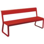 Rote Fermob Bellevie Sitzbänke mit Lehne aus Metall UV-beständig Breite 150-200cm, Höhe 150-200cm, Tiefe 50-100cm 