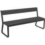 Schwarze Sitzbänke mit Lehne matt aus Metall UV-beständig Breite 150-200cm, Höhe 150-200cm, Tiefe 50-100cm 