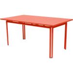Orange Fermob Costa Rechteckige Metall-Gartentische matt aus Metall Breite 150-200cm, Höhe 150-200cm, Tiefe 50-100cm 