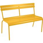 Gelbe Fermob Luxembourg Sitzbänke mit Lehne aus Aluminium mit Rückenlehne 