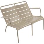 Beige Fermob Luxembourg Gartenstühle Metall Matte aus Aluminium stapelbar Breite 100-150cm, Höhe 100-150cm, Tiefe 50-100cm 