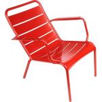 Rote Moderne Fermob Luxembourg Lounge Sessel aus Aluminium gepolstert Breite 50-100cm, Höhe 50-100cm, Tiefe 50-100cm 
