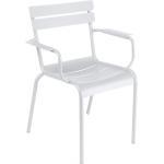 Weiße Fermob Luxembourg Gartenstühle Metall Matte aus Polyrattan Outdoor Breite 50-100cm, Höhe 50-100cm, Tiefe 50-100cm 