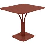 Fermob - LUXEMBOURG Tisch mit Säulenfuß - rot, rechteckig, Metall - 80x74x80 cm - 20 ockerrot (413420) (226)