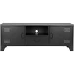 Schwarze Industrial Möbel Exclusive TV Schränke & Fernsehschränke lackiert aus Metall Breite 100-150cm, Höhe 50-100cm, Tiefe 0-50cm 